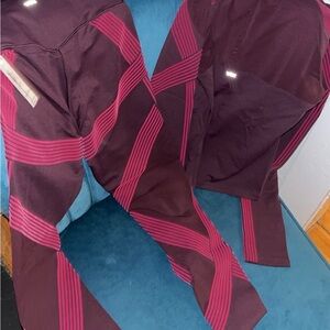 Victoria’s Secret Burgundy and Pink Leggings